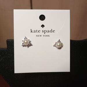 NWT kate spade Pearl and Silver Earrings